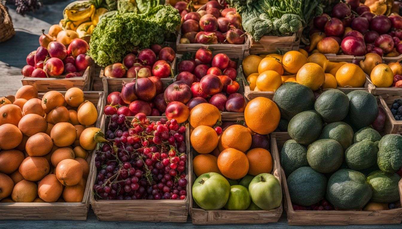 A comparison of organic and non-organic produce at a farmer's market.